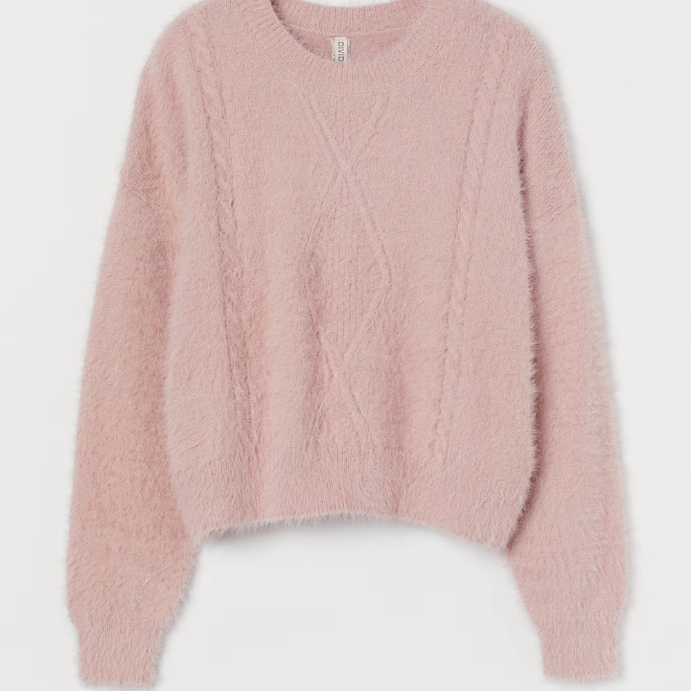 Divided H&M - Cable Knit Sweater, fuzzy. Size Large